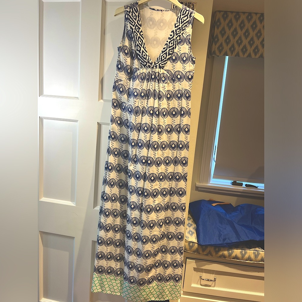 Lilly Pulitzer Beaded Sleeveless V Neck Midi Dress